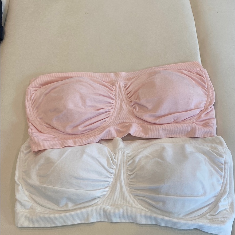 Breezies set of two Pink and White Bandeau Set size 2X NWOT